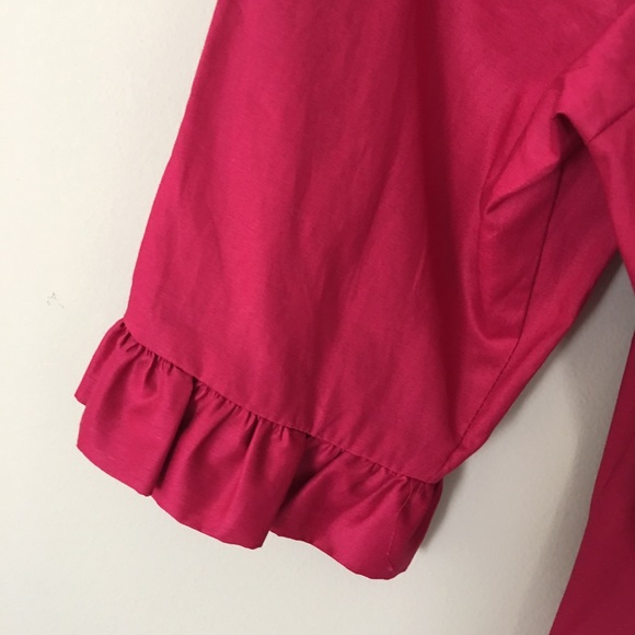 ELLE Pleated Ruffle Top with Button Sleeves Sz XS - Picture 7 of 7